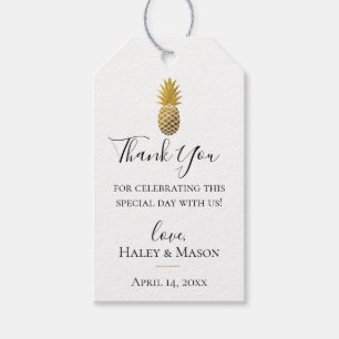 Étiquettes-cadeau Balise cadeau Mariage d'ananas en or