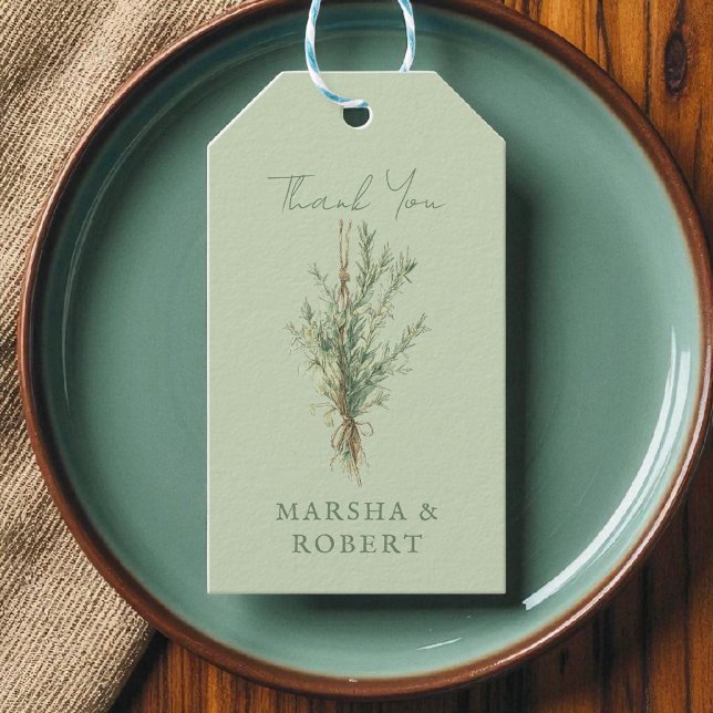 Étiquettes-cadeau Balise cadeau Mariage rustique Rosemary Pays Franç (Créateur téléchargé)