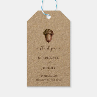Étiquettes-cadeau Balise cadeau Mariage vintage d'automne Acorn