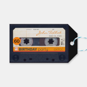Étiquettes-cadeau Balise-cadeau Merci 60e anniversaire Retro Audiota