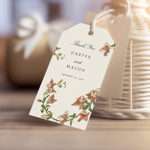 Étiquettes-cadeau Balise cadeau Merci botanique vintage