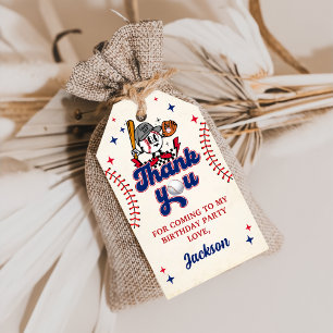 Étiquettes-cadeau Balise cadeau Merci d'anniversaire Retro Baseball