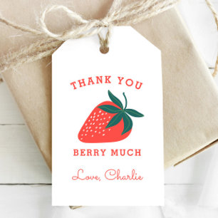 Étiquettes-cadeau Balise cadeau Merci fraise