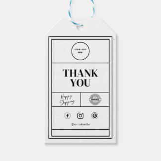 Étiquettes-cadeau Balise cadeau Merci logo personnalisable