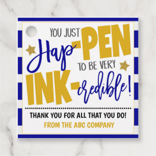 Étiquettes Cadeau Balise cadeau Merci stylo