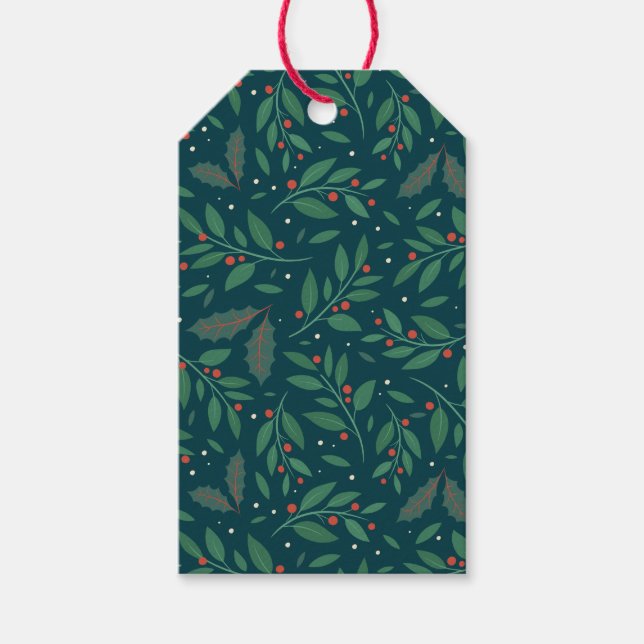 Étiquettes-cadeau Balise cadeau Mistletoe & Holly Charm (Devant)