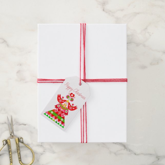 Étiquettes-cadeau Balise Cadeau Mod Scandi Holiday (Avec de la ficelle)