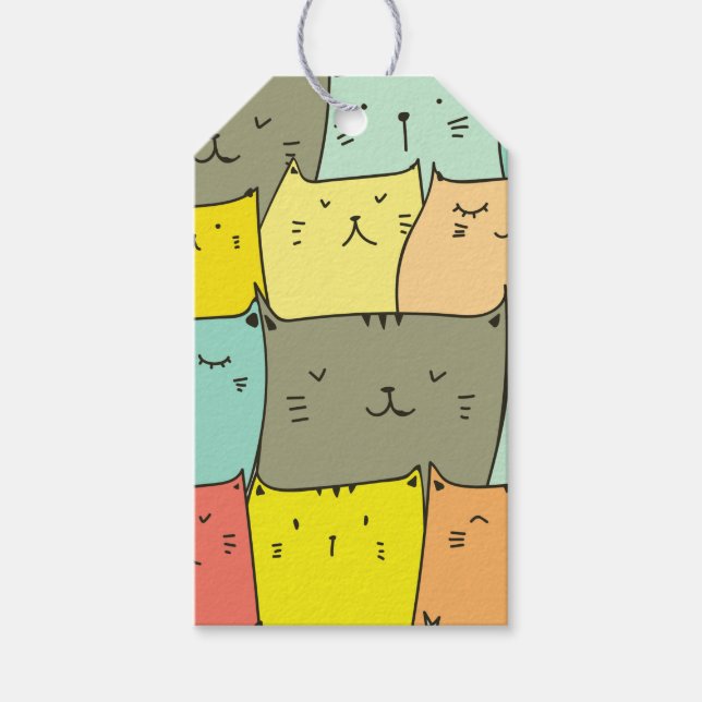 Étiquettes-cadeau Balise cadeau modifiable pour chat (Devant)