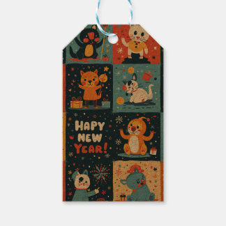 Étiquettes-cadeau Balise Cadeau motif du Nouvel An