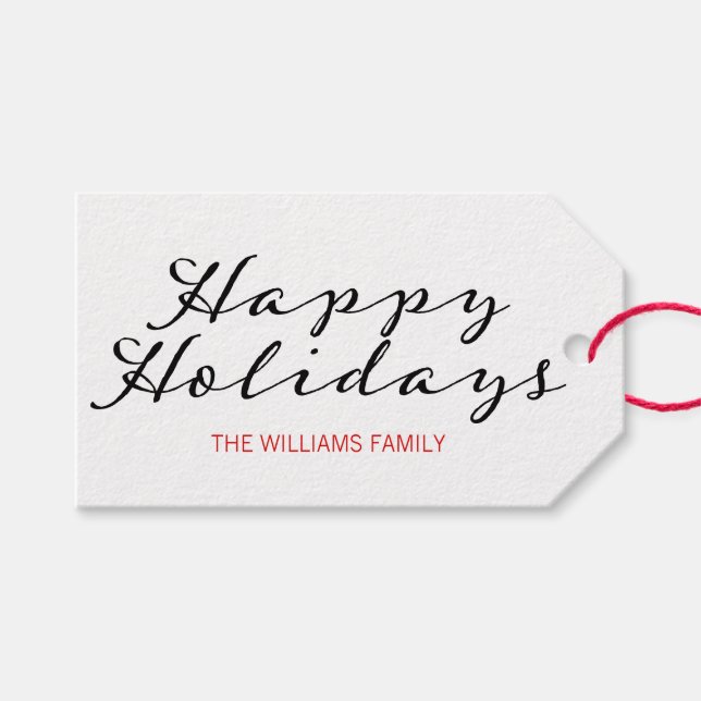 Étiquettes-cadeau Balise cadeau Noël Joyeux Joyeux Jours de Noël (Devant (Horizontal))