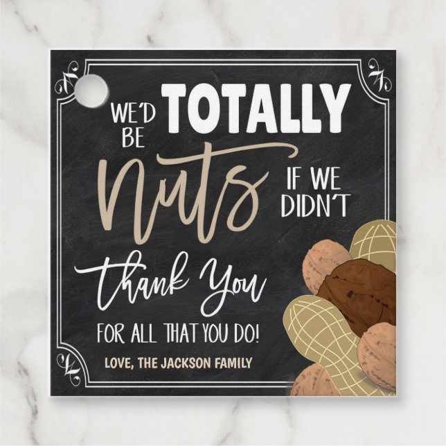 Étiquettes Cadeau Balise cadeau Nuts (Devant)