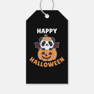 Étiquettes-cadeau Balise cadeau Panda Halloween Citrouille chauve-so