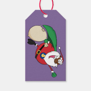 Étiquettes-cadeau Balise cadeau papier Père Noël noir Superhero