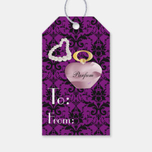 Étiquettes-cadeau Balise cadeau Parfum & Perles Purple & Black 3 Dam