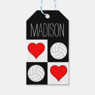 Étiquettes-cadeau Balise cadeau personnalisé Motif Coeurs de volleyb