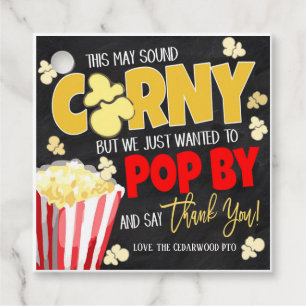 Étiquettes Cadeau Balise Cadeau Popcorn