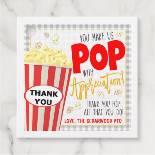 Étiquettes Cadeau Balise Cadeau Popcorn