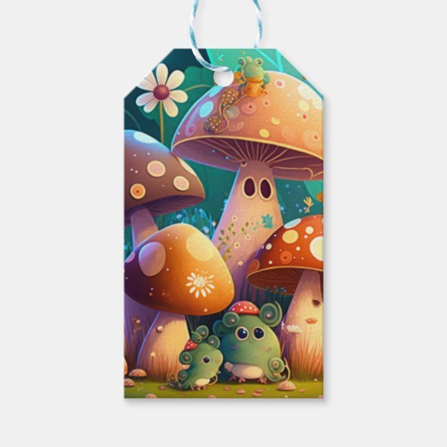 Étiquettes-cadeau Balise cadeau pour bébé adorable vert mignon (Devant)