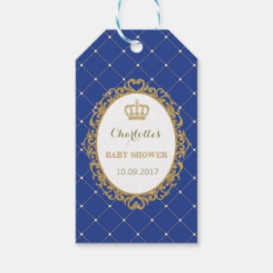 Étiquettes-cadeau Balise cadeau Royal Blue Gold Prince Baby shower F