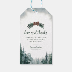 Étiquettes-cadeau Balise Cadeau Rustique Mariage Watercolor Tree Fav