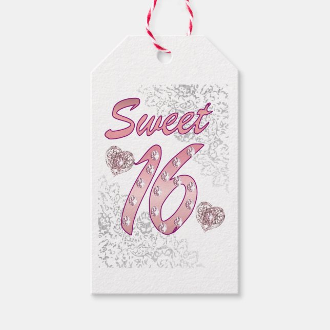 Étiquettes-cadeau Balise cadeau Sweet 16 (Devant)