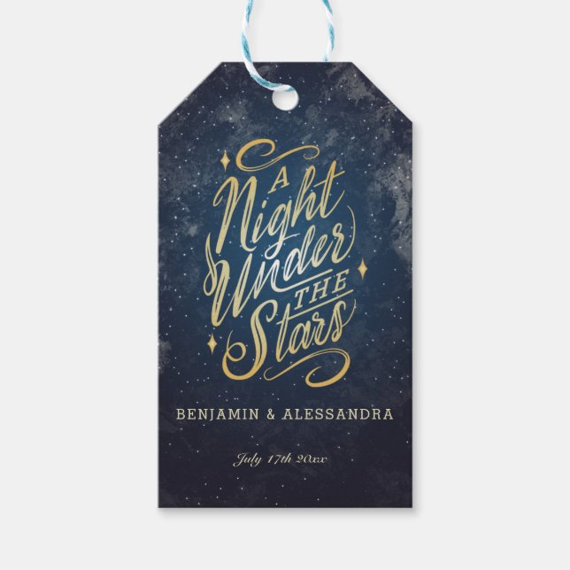 Étiquettes-cadeau Balise Cadeau Une nuit sous les étoiles (Devant)