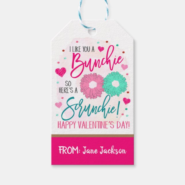 Étiquettes-cadeau Balise cadeau Valentine Hair Scrunchies (Devant)