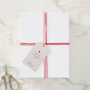 Étiquettes-cadeau Balise cadeau VALENTINE’S DAY personnalisée en bei