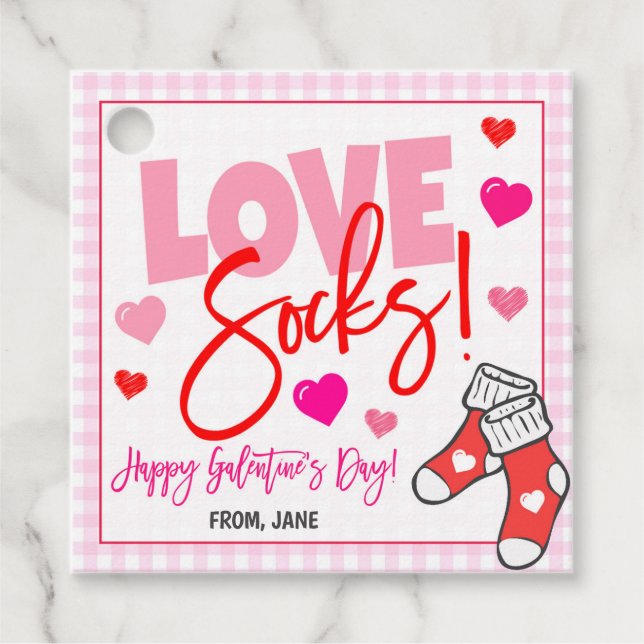 Étiquettes Cadeau Balise cadeau Valentine Sock (Devant)
