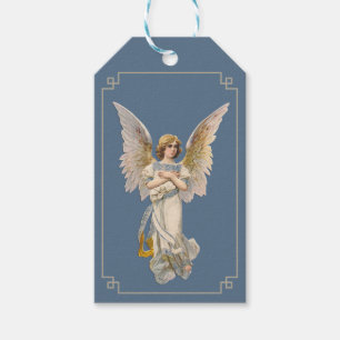 Étiquettes-cadeau Balise cadeau Vintage Christmas Angel Dark Blue Ho