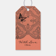 Balise cadeau "With Love" NOM PERSONNALISÉ ANTIQUE