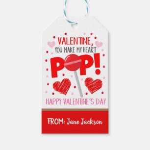 Étiquettes-cadeau Balise cadeaux Valentine Lollipop