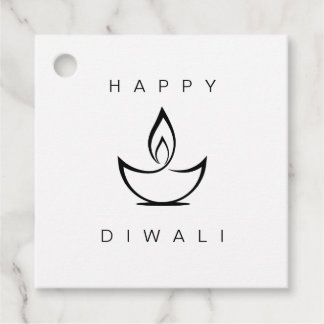 Étiquettes Cadeau Balise Carré minimaliste de Diwali
