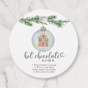 Étiquettes Cadeau Balise chocolat chaud. hiver aquarelle