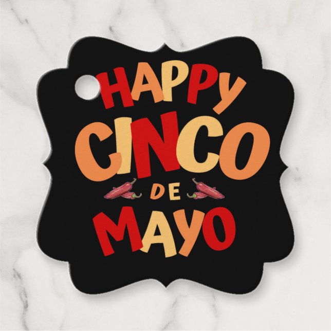 Étiquettes Cadeau Balise Cinco De Mayo Favoriser (Devant)