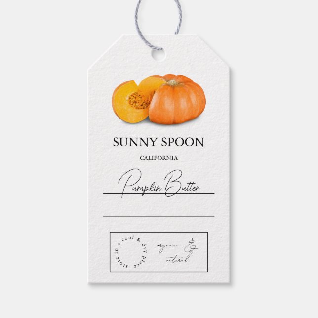 Étiquettes-cadeau Balise citrouille Hang (Devant)