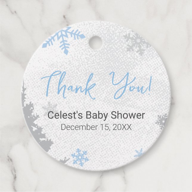 Étiquettes Cadeau Balise Cold Outside Blue Favor (Devant)