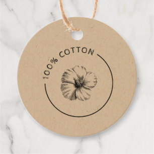 Étiquettes Cadeau Balise d'affaires 100% coton Vintage de fleurs bot