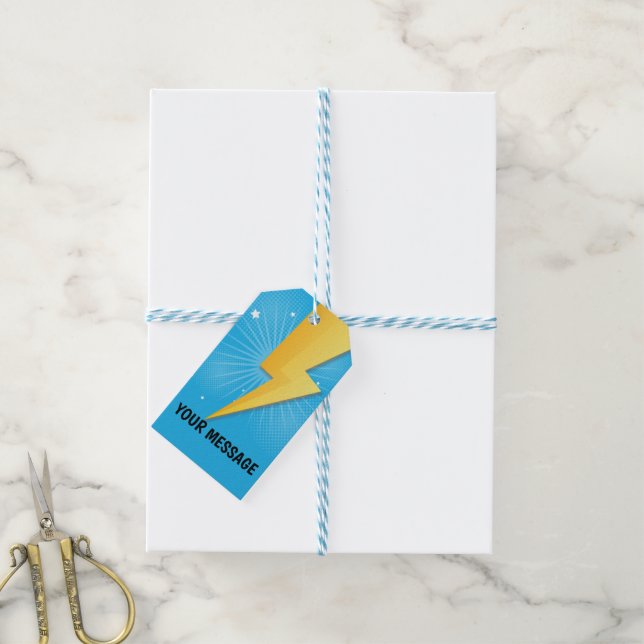 Étiquettes-cadeau Balise d'anniversaire Super Hero de bande dessinée (Avec de laficelle)