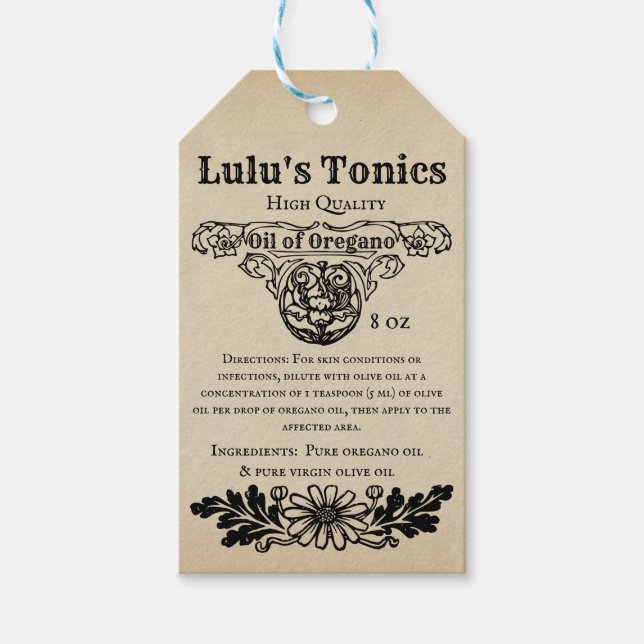 Étiquettes-cadeau Balise d'apothécaire (Devant)