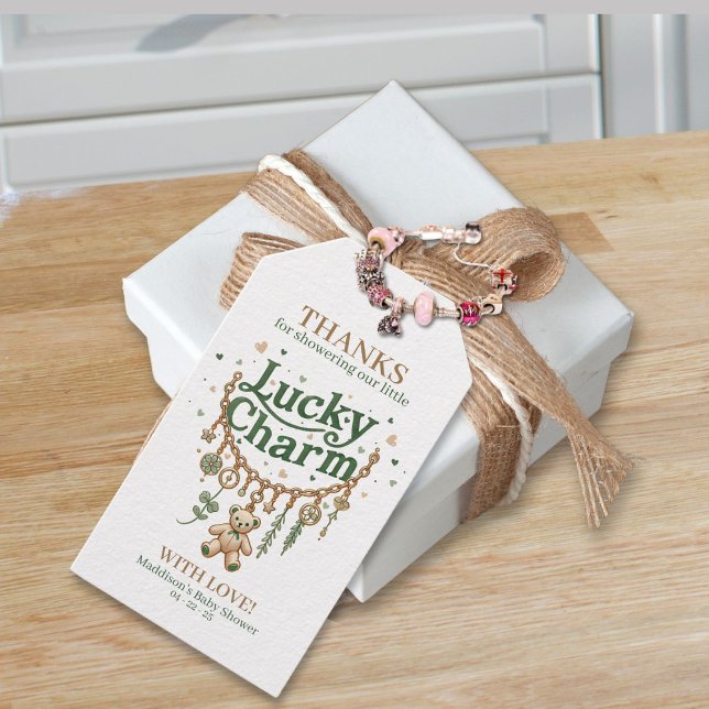 Étiquettes-cadeau Balise de Baby shower de charme Lucky Favoriser (Créateur téléchargé)