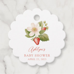 Étiquettes Cadeau Balise de Baby shower Fraise Rouge Sucrée Berry Fa