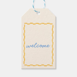 Étiquettes-cadeau Balise de baby shower Jaune et bleu