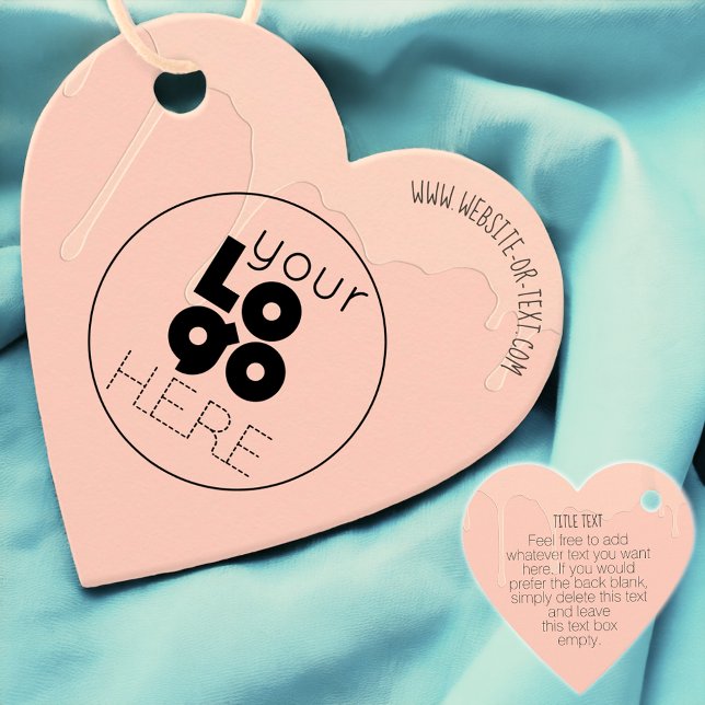 Étiquettes Cadeau Balise de blocage de forme de coeur rose du logo d (Créateur téléchargé)