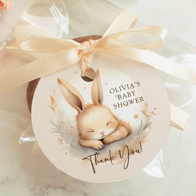 Étiquettes Cadeau Balise de cadeau de Baby shower de lapin de sciage (Créateur téléchargé)