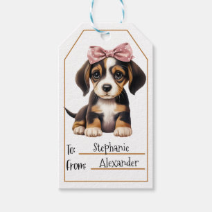 Étiquettes-cadeau Balise de cadeau de chien adorable - joli animal d