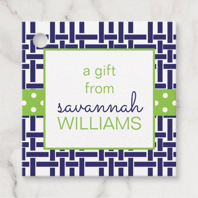 Étiquettes Cadeau Balise de cadeau personnalisé Bambou & Grosgrain o (Devant)