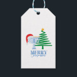 Étiquettes-cadeau Balise de cadeaux de Joyeux Chrismukkah Menorah et<br><div class="desc">Design Merry Chrismukkah</div>