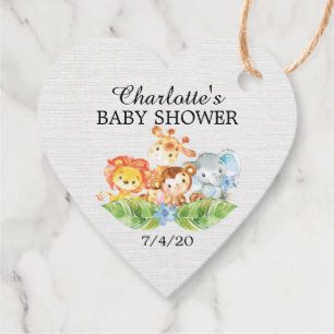 Étiquettes Cadeau Balise de cadeaux Sweet Safari Animaux Baby shower