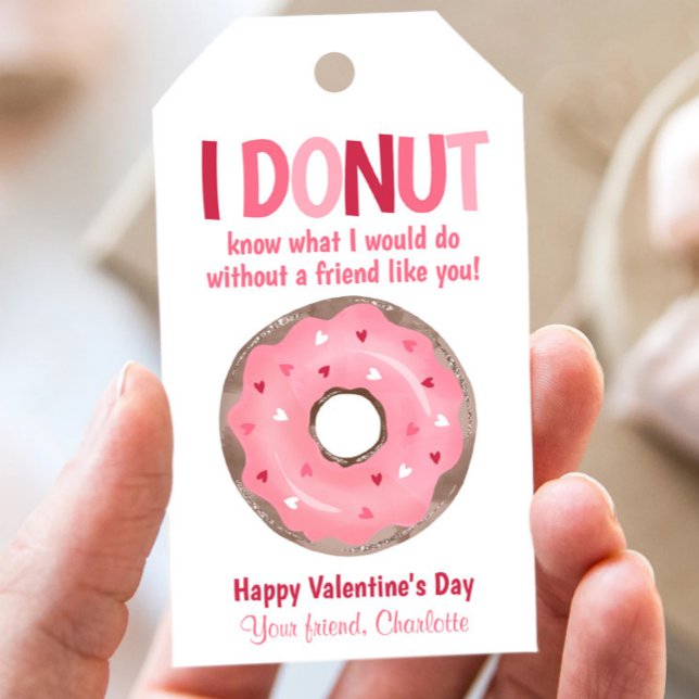 Étiquettes-cadeau Balise de classe cadeau pour enfants Donut Valenti (Créateur téléchargé)